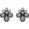 EVER FAITH Orecchini a perno con fiore per Donne Ragazze, Cristalli di strass a con piercing da Sposa Grigio