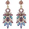 Clearine Art Deco Strass Marquise Emerald Cut Rectangle Geometric Statement Orecchini per Donne Blu Iridescente Fondo Oro