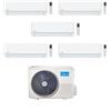 Midea Climatizzatore Penta Split serie Evolution 9+9+9+9+12 con M5OE-42HFN8-Q Inverter R 32 Wi-Fi Classe A++ ,