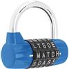 HOJLKLD Lucchetto di sicurezza con 5 lettere, con combinazione, per armadietti per scuola, palestra, armadietti sportivi, recinzioni, cassetta degli attrezzi, custodia, custodia (1, blu)