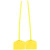 Haofy Fascette in plastica con zip, 100 etichette di sicurezza autobloccanti, 4,7 tiranti, scrivibili, per bagagli, cavi, portachiavi, organizzazione, colore giallo