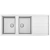 ELLECI Lavello Cucina 2 Vasche da Incasso con Gocciolatoio Larghezza 116 Cm materiale Granitek Serie Best 500 colore Bianco 68 - LGB50068