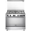 De Longhi Cucina a Gas 5 Fuochi (con Bruciatore Tripla Corona) Forno a Gas Ventilato con Grill 115 Litri 90x60 cm colore Inox - DGVX 96 SG