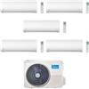 Midea Climatizzatore Penta Split serie Xtreme Pro Green 9+9+9+9+9 con M5OE-42HFN8-Q Inverter R 32 Wi-Fi Classe A++ ,