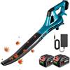 ONEVAN soffiatore a batteria, 350 km/h soffiatore foglie con 2 batterie 3000mAh, 6 velocità soffiatore elettrico aspirafoglie da giardino a batteria, per foglie giardino, trucioli legno