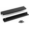 QWORK® 10 maniglie per mobili da 300 mm, maniglie per cassetti con viti, per cassettiere, mobili, cucina, decorazioni per la casa (nero)