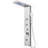 KEOKBON Colonna Pannello Doccia Torre - Cascata, Soffione Doccia a Pioggia, Doccetta, 3 Getti Corpo (2 Modalità) e Beccuccio per Vasca da Bagno a Cascata, Sistema Set Colonna Doccia 6 in 1 Nero con