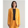 Gant per donna. [4770200] Blazer in lino elasticizzato giallo dalla vestibilità regolare, Casual, Da sera, Classico, Manica lunga