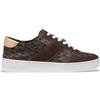 Michael Kors per uomo. 43T5KCFS5L Sneakers in pelle marrone Kaycee [3249466], Basso, Stringhe, Casual