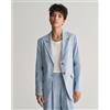 Gant per donna. [4770200] Blazer in lino stretch blu dalla vestibilità regolare, Casual, Da sera, Classico, Manica lunga