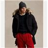 Polo Ralph Lauren per uomo. [710940235001] Parka nero con rivestimento in pelliccia sintetica, Casual, Poliestere