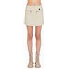 Armani Exchange per donna. [XW000219AF10854U1095] Minigonna in pelle con tasche con cerniera beige, Casual