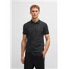 BOSS per uomo. [50538191] Polo in cotone con jacquard circolare nero, Casual, Manica corta