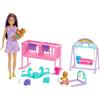 Barbie - Skipper Playset Cameretta, set con bambola Skipper e due gemelline, tanti accessori inclusi tra cui culla, altalena e dondolo, giocattolo per bambini, 3+ anni, HXM99