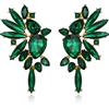 EVER FAITH Cristalli Fashion Statement Orecchini, Vintage Marquise Goccia Cluster Bling Coloreato Party Prom Orecchini pendenti per donna Verde Oro-fondo