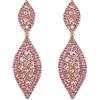 EVER FAITH Orecchini Cristallo austriaco Matrimonio Sposa Fascino 2 Foglia goccia pendente Rosa Oro-fondo