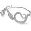 EVER FAITH Collana girocollo serpente per donne ragazze, Halloween Serpent Snake Necklace Costume Jewelry Argento fondo