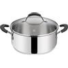 LAGOSTINA Pentola a Induzione Casseruola ø 26 cm Semi Fonda con Coperchio Acciaio Lucido - Tempra