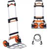VEVOR Carrello a Mano Pieghevole Portata Max. 140 kg, Carrello Portacarichi in Alluminio per Carichi Pesanti, Carrello Porta Carichi con Maniglia Telescopica per Trasporto Merci Oggetti da Magazzino