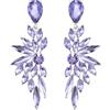 Clearine Orecchini da sposa in cristallo a goccia marquise cluster Bling donna, Cristallo