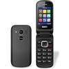 SAIET CANDY Telefono Flip Nero, Dual SIM, Cellulare a Conchiglia Compatto e Facile da Usare con Display 2.4 a Colori, Fotocamera VGA, Bluetooth, Sveglia e Torcia