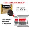 caffe' borbone 200 capsule miste : 100 don carlo oro + 100 espressia a modo mio
