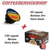 caffe borbone 190 capsule compatibili dolcegusto : 90 borbone miscela oro + 100 caffe moreno