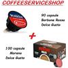Caffè Borbone 190 capsule compatibili dolcegusto : 90 borbone miscela rossa + 100 caffe moreno
