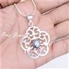 Fatto a mano Ciondolo moda donna gioielli argento sterling 925 pietra di luna arcobaleno