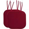 Sweet Home Collection, Cuscino per sedia in memory foam, con laccetti, motivo a nido d'ape, retro in gomma antiscivolo, forma quadrata arrotondata, 40 x 40 cm, vinaccia/bordeaux, 2 pezzi