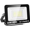 PICAA Faretto LED da Esterno, 30W Faro da Lavoro a LED 6500K, luce di sicurezza LED,Proiettore Super Luminoso, Proiettore da Costruzione per Campeggio, Riparazione Auto, Escursionismo e Pesca