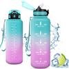 Vikaster Borracce acqua, 1.5 litro Borraccia con cannuccia, Water Bottle Senza BPA & Prova di Perdite, Bottiglia Acqua Sportiva per, Palestra, Yoga, Ufficio, Trekking, Outdoor
