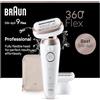 Braun Silk-épil 9 Flex Epilatore Elettrico Donna Con Testina Flessibile a 360° Per Epilazione Semplice, Wet & Dry, Pelle Liscia a Lungo, Idea Regalo, 9-030 3D, Bianco/Rosa