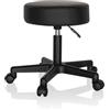 HJH Office 670926 Sgabello girevole OPERATOR I Finta pelle Nero Sgabello regolabile in altezza con rotelle