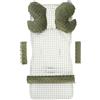 Medi Partners Riduttore Passeggino Universale Materassino Copri Neonato Cuscino - 5 elementi 78x35cm Copripasseggino Estivo per Neonati Cotone Minky (Griglia con oliva Minky)