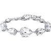 Clearine Bracciale Donna Matrimonio Sposa Cristallo per Donne Multi Goccia Trasparente Argento-Fondo