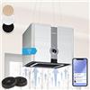 Klarstein Futurelight Smart - Cappa Aspirante, Funzione di Ricircolo con una Potenza Aspirante di 420m³/h, Cappa a Isola con Illuminazione a LED, Acciaio Inox, Argento