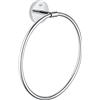 GROHE QuickFix Start Cosmopolitan, portasciugamani ad anello metallo, fissaggio nascosto, viti e tasselli inclusi, montaggio facile con GROHE QuickGlue, misura 222 mm, Cromo, 41167000