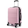 KONO Set di 2 Valigie Rigida e Leggero Valigia Media 65cm e Valigia Grande 74cm con TSA Lucchetto e 4 Ruote, Rosa
