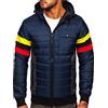BOLF Uomo Giacca mezza stagione Trapuntata Giubbino Piumino Cappuccio Cerniera a zip Tempo libero Sport Fitness Outdoor Basic Casual Style M10021 Blu scuro L [4D4]