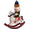 Ciao- Schiaccianoci Natale Soldatino Re a cavallo (28cm) in legno e tessuto, verde/blu