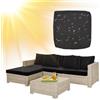 SYLC Impermeabile Federe Per Cuscino Divano Copricuscini Per Giardino Rattan Per Esterni E Patio, Coperte Del Cuscino Con Cerniera Per L/angolo (1 pz 55×45×10 cm,Black)