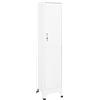 Homgoday Armadietto con Serratura Bianco 38x45x180 cm in Acciaio, Armadio Ripostiglio Ripiani per Armadio Interno con 1 Anta, Armadietto da Esterno, Mobili da Esterno Portascope per Bagno Interno