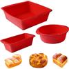 FerraDrend Stampo Silicone Torta,3 Pezzi Stampo Torta Silicone Antiaderente,Stampi per Plumcake Riutilizzabile per Pane, Torta, Mousse, Toast,Stampo per Plumcake,Senza BPA, Rotondo, Rettangolare,Quadrato