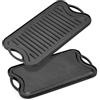 Warmiehomy Bistecchiera in ghisa - Piastra antiaderente su entrambi i lati per barbecue - Bistecchiera a gas elettrica e forno Safe,40 x 25 cm