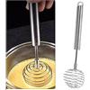 Jiakalamo Frusta a molla a spirale, in acciaio inox, frullatore manuale per uova (dimensioni: 24 x 6 cm)