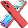 HHUIWIND Cover Compatibile con Xiaomi Redmi 13 4G (6.79) e Vetro Temperato,Custodia Xiaomi Redmi 13 4G Morbido Silicone Liquida TPU Protettivo Ultra Slim Case - Rosso
