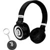 TECHMADE Juventus - Cuffie Senza Filo Cuffie Wireless Over-Ear, Cuffie Bluetooth Pieghevoli, con Microfono Incorporato, HiFi Stereo, Micro SD Slot, FM Radio per iPhone/Android/Viaggio/PC (+ Localizzatore)