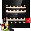 Klarstein Cantinetta Vino Refrigerata a Zona Doppia per Interno/Esterni, Frigo Bar, Cantina Vino con Vetrina, Mini Frigo con Protezione UV, Frigorifero Piccolo Touch con LED 5-20°C 25 Bottiglie