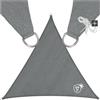 TecTake 800886 Tenda a Vela Solare Triangolare, Protezione Raggi UV, Telo da Sole+ Set funi di Tensione, Resistente Traspirante, Giardino Terrazza, Grigio (Triangolare | 5 x 5 x 5 cm | No.403886)